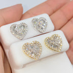 14K Gold Parisian Heart Diamond Baguette Earrings - additional product view 13