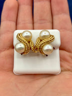 Gold Pearl Earrings - additional product view 2