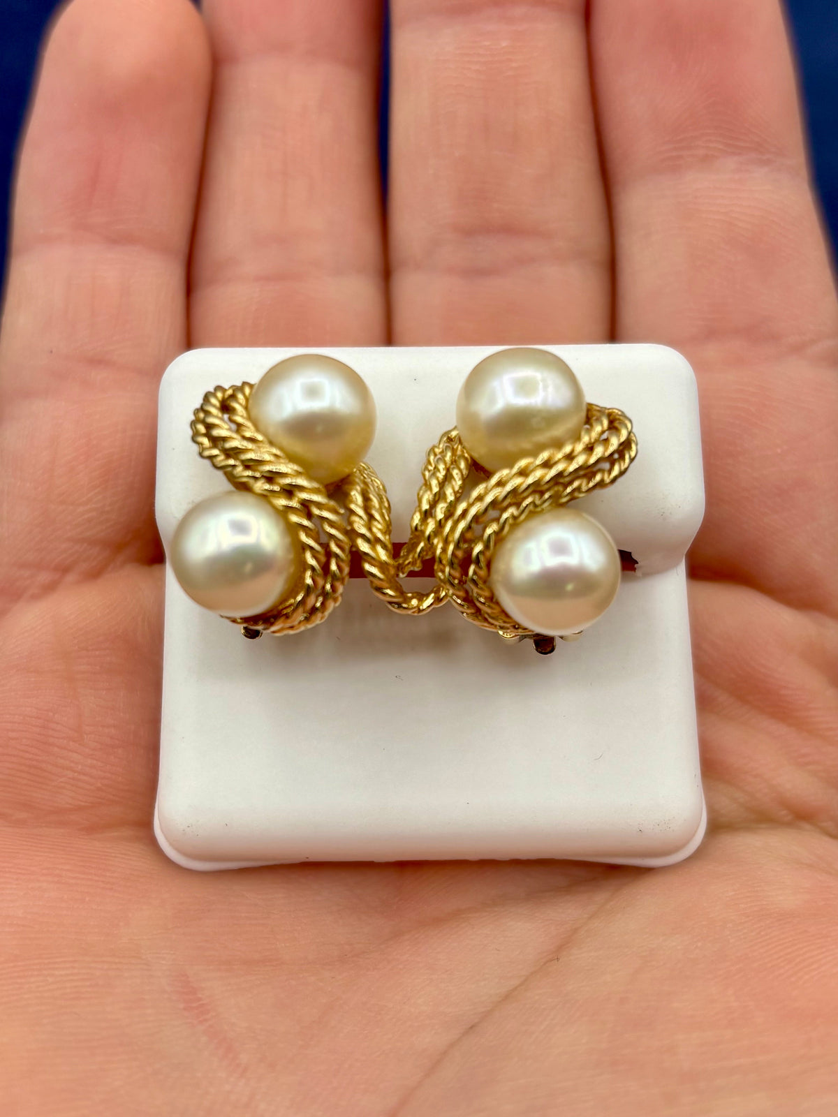Gold Pearl Earrings - additional product view 2