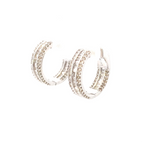14K Gold Baguette Ladder in and Out Hoop Diamond Earrings - additional product view 14