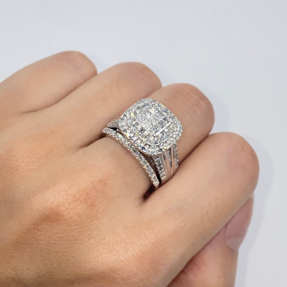 10K Gold Princess Cut Square Diamond Engagement Ring - additional product view 3