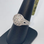 10K Gold Circle Large Stones Center Diamond Engagement Ring - additional product view 6
