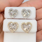 14K Gold Parisian Heart Diamond Baguette Earrings - additional product view 12