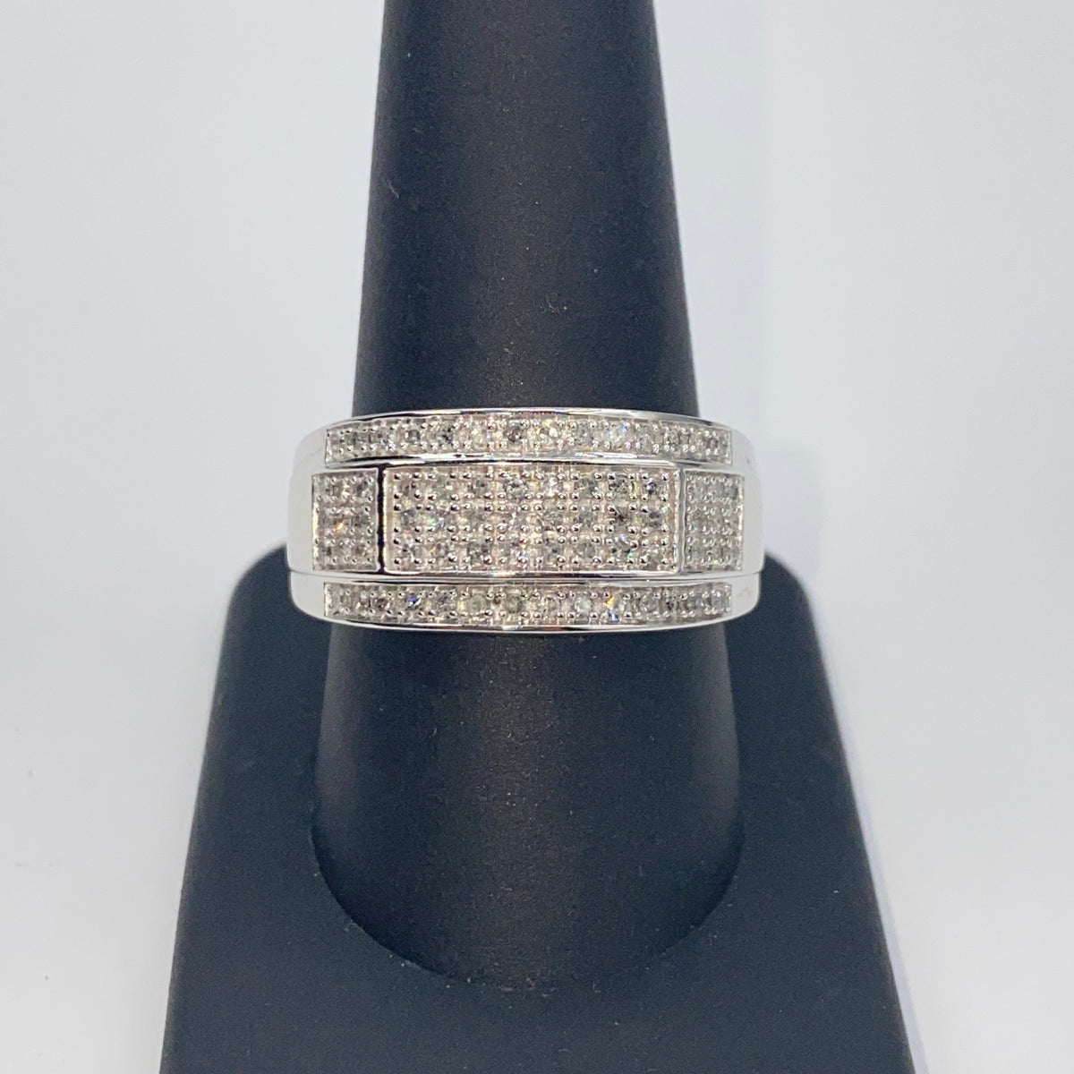 10K Gold Bold Diamond Ring Band - additional product view 5