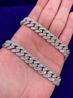 10K 12.5mm White Gold Baguette Cuban Diamond Chain 22 in - additional product view 4