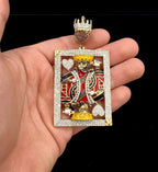 10K Gold Custom Jumbo King of Hearts Diamond Pendant - additional product view 2