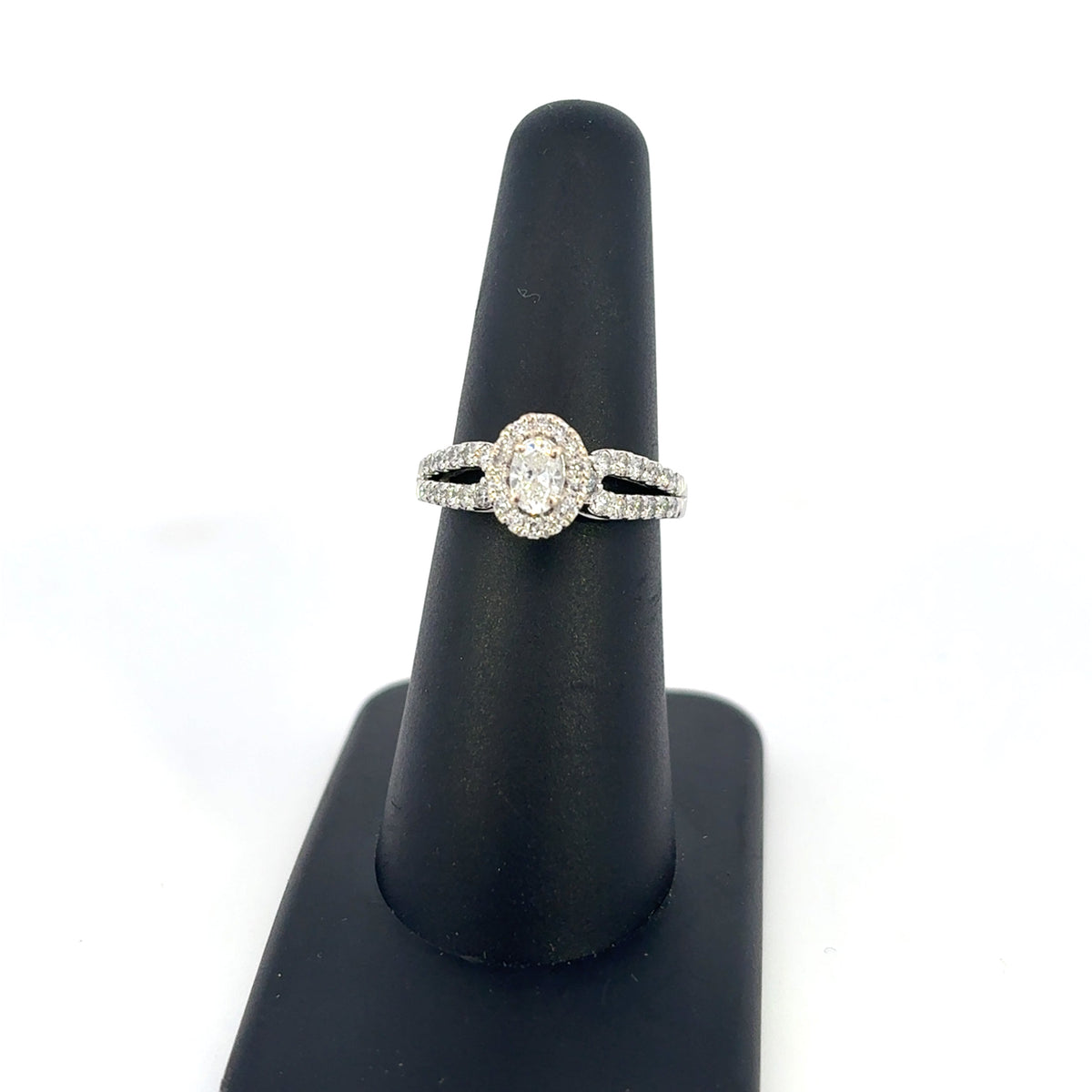 14K Gold Oval Diamond Engagement Ring - additional product view 4
