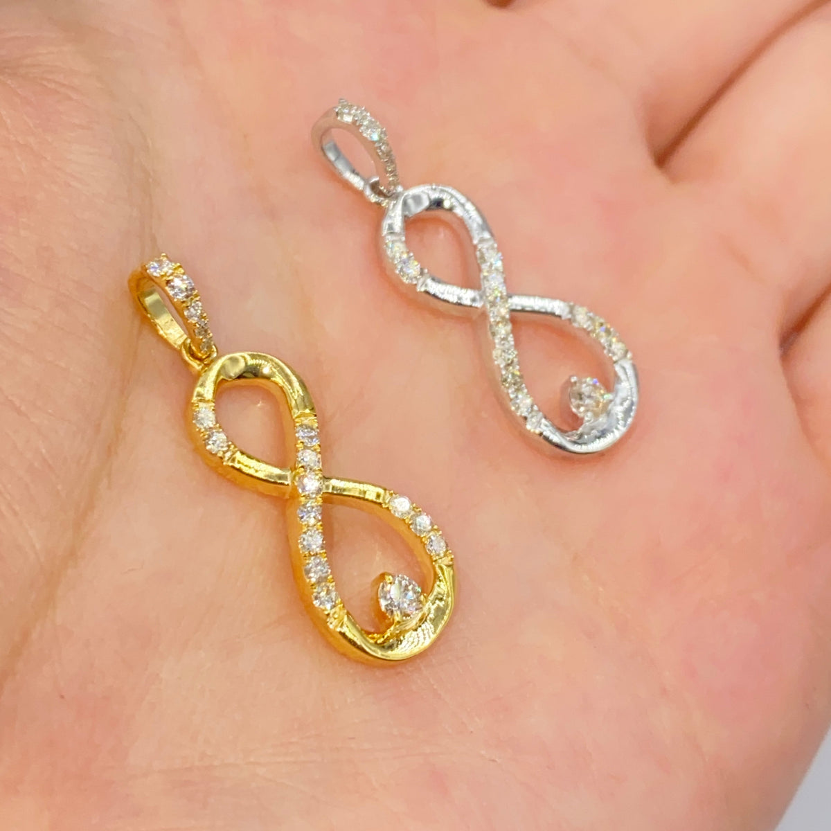 10K Gold Diamond Infinity Pendant - additional product view 5