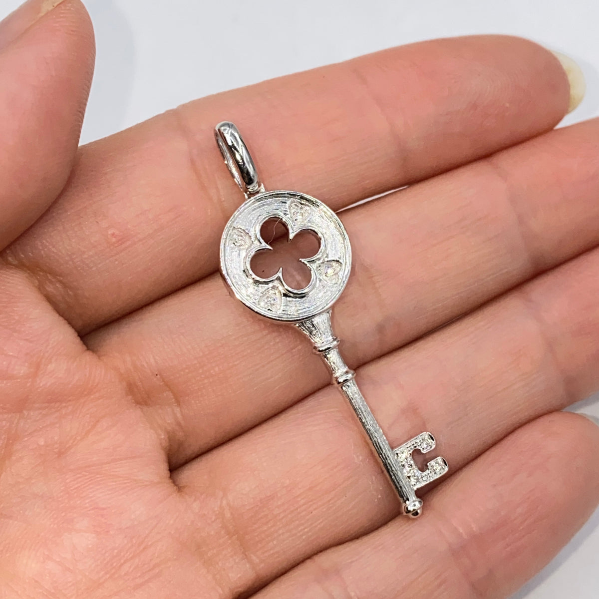 14K Gold Key Diamond Pendant - additional product view 2