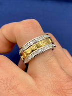 14K Gold Custom Roman Numeral Date Diamond Ring Band - additional product view 4