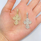14K Gold Cross Diamond Baguette Pendant - additional product view 6