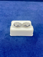 14K Gold Jumbo Flower Diamond Earrings - additional product view 5