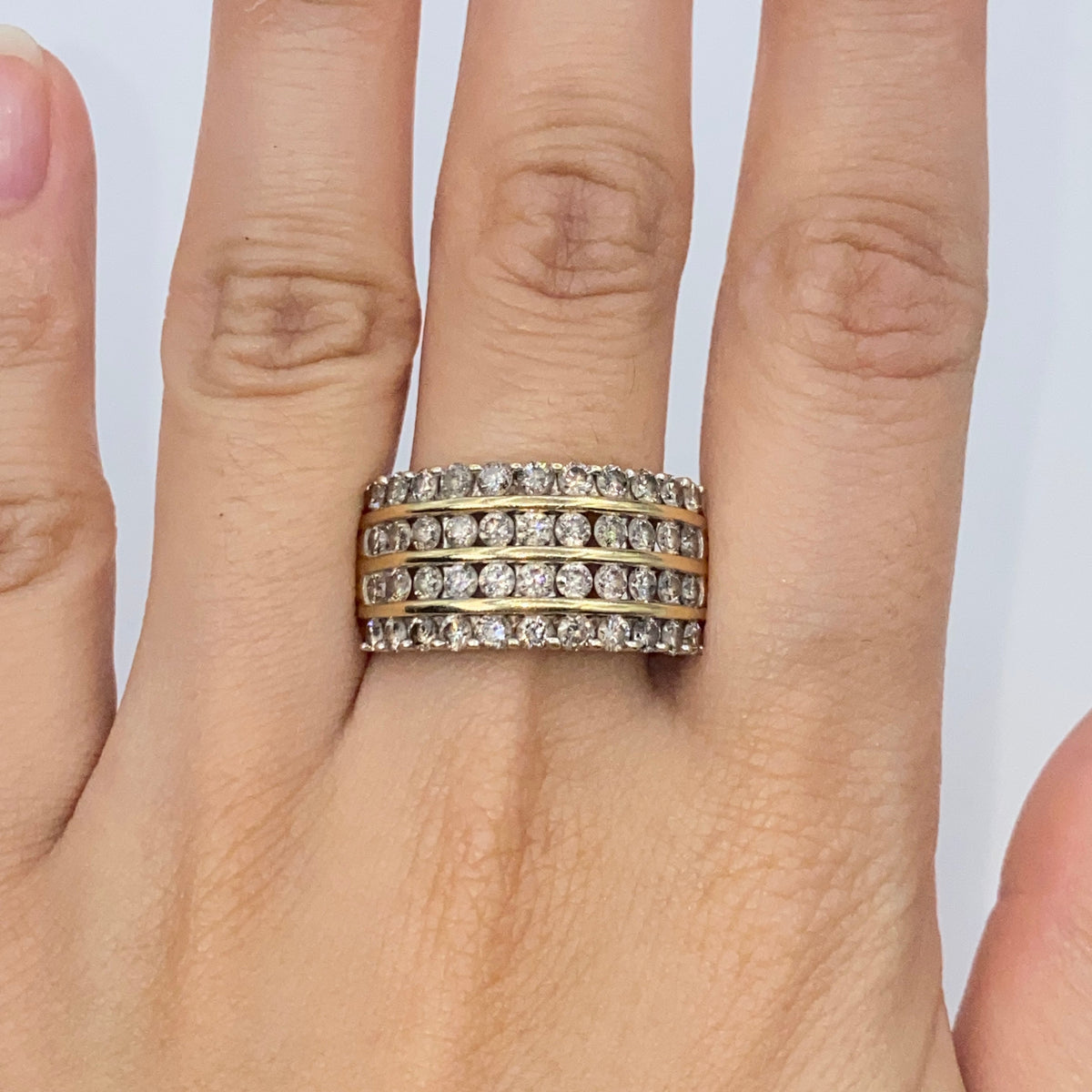 10K Gold Row Diamond Band Ring - additional product view 2