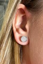 10K Gold Thick Round Diamond Earrings - additional product view 7