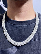 14K 11.5mm White Gold Cuban Diamond Chain 22 in - additional product view 7