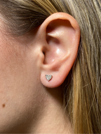10K Gold Castle Heart Diamond Earrings - additional product view 2