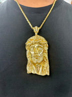 14K Gold Jumbo Jesus Head Pendant - additional product view 4