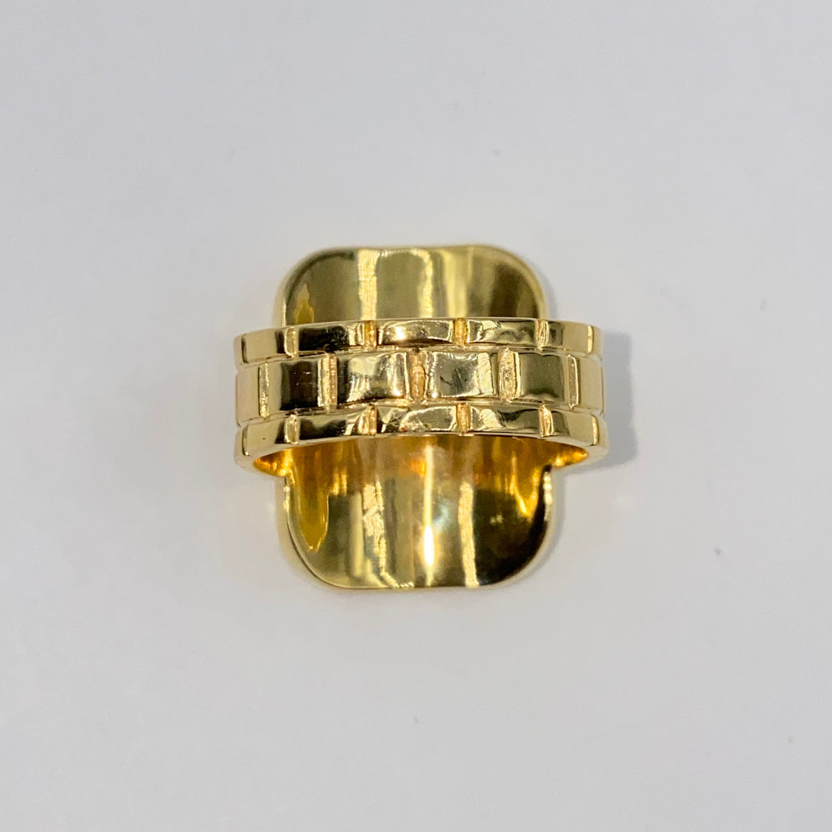 10K Gold Rectangle Photo Pendant Diamond Baguette Watch Band Ring - additional product view 6