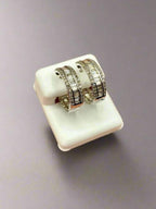 14K Gold Small Baguette Ladder in and Out Hoop Diamond Earrings - additional product view 10