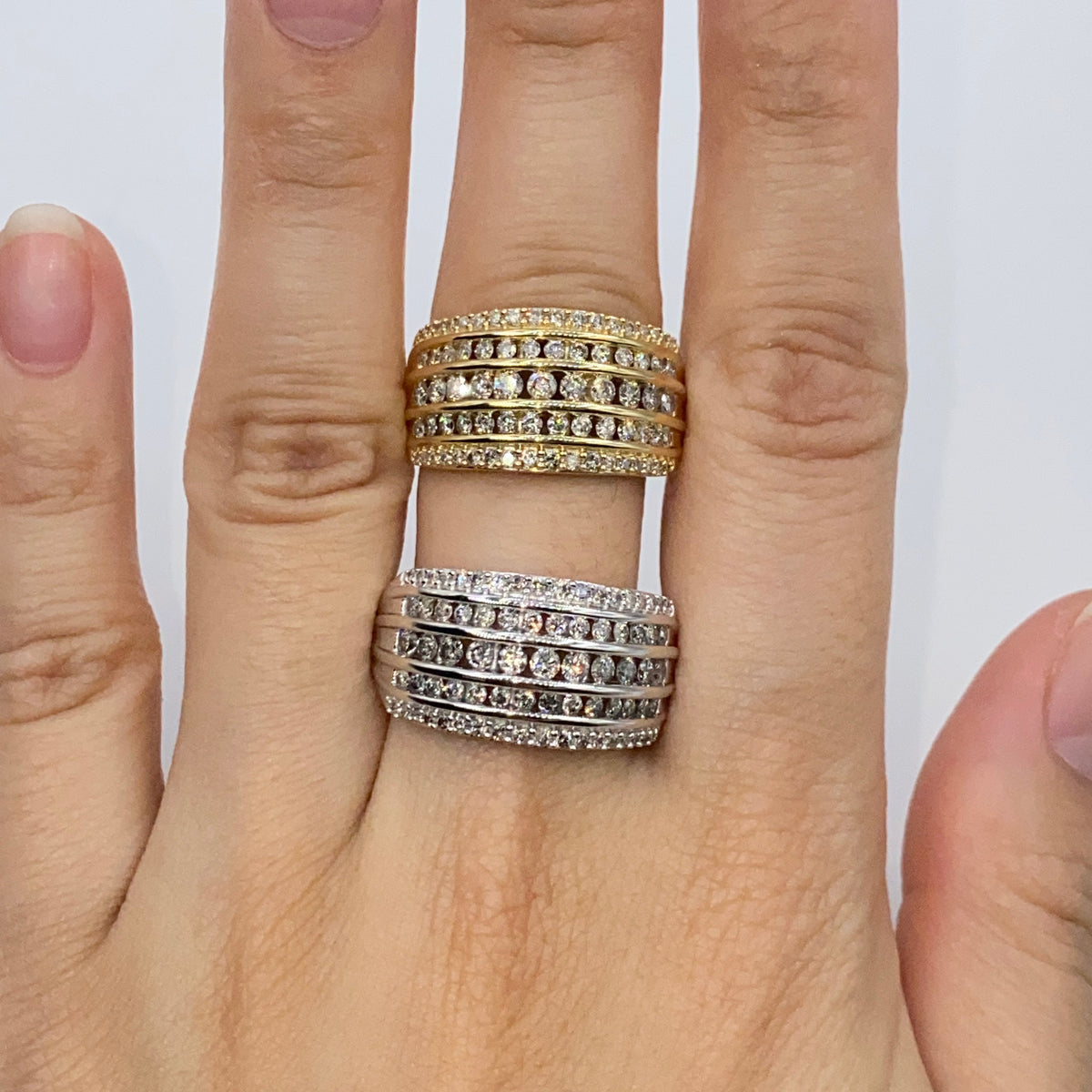 10K Gold Pave Row Diamond Ring - additional product view 3