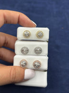 10K Gold Baguette Halo Diamond Earrings - additional product view 7