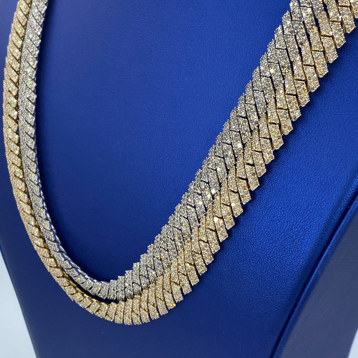 10K Gold 10.5mm Cuban Link Diamond Chain 22 in - additional product view 6