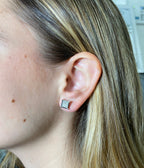 10K Gold Jumbo Castle Flat Studded Diamond Earring - additional product view 2