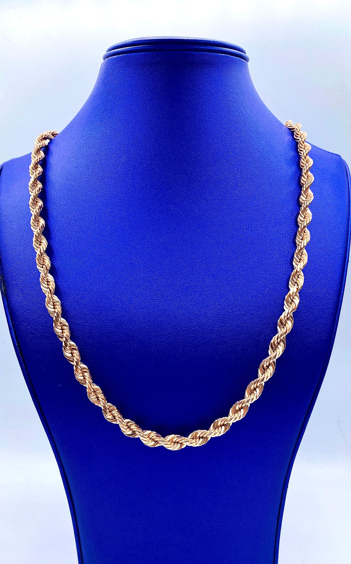 14K Solid Rose Gold Rope Chain 7mm 24 in - additional product view 2