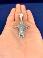 14K White Gold Bubble Cross Diamond Pendant - additional product view 5