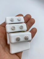10K Gold Pancake Diamond Studded Earring - additional product view 4