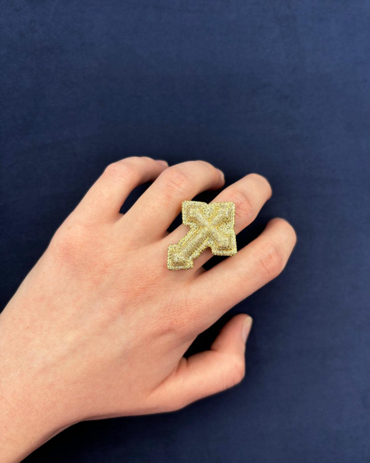 10K Gold Diamond Layered Cross Ring - additional product view 7