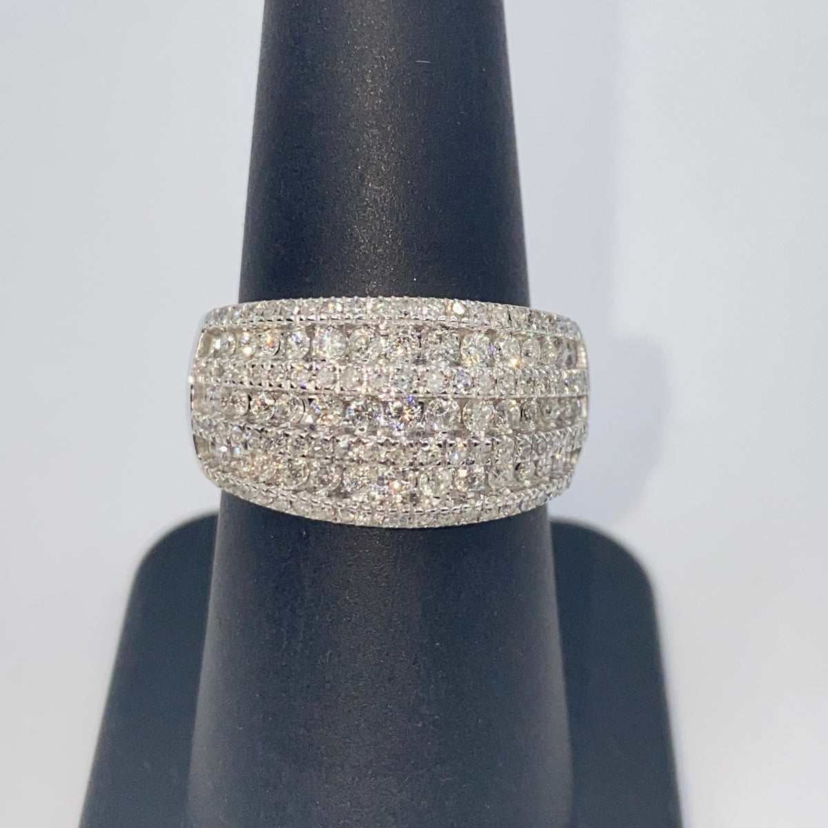 10K Gold Row Diamond Pave Ring Band - additional product view 5