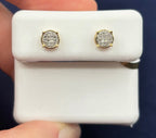 10K Gold Circle Cookie Diamond Earrings - additional product view 6
