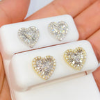 14K Gold Parisian Heart Diamond Baguette Earrings - additional product view 9