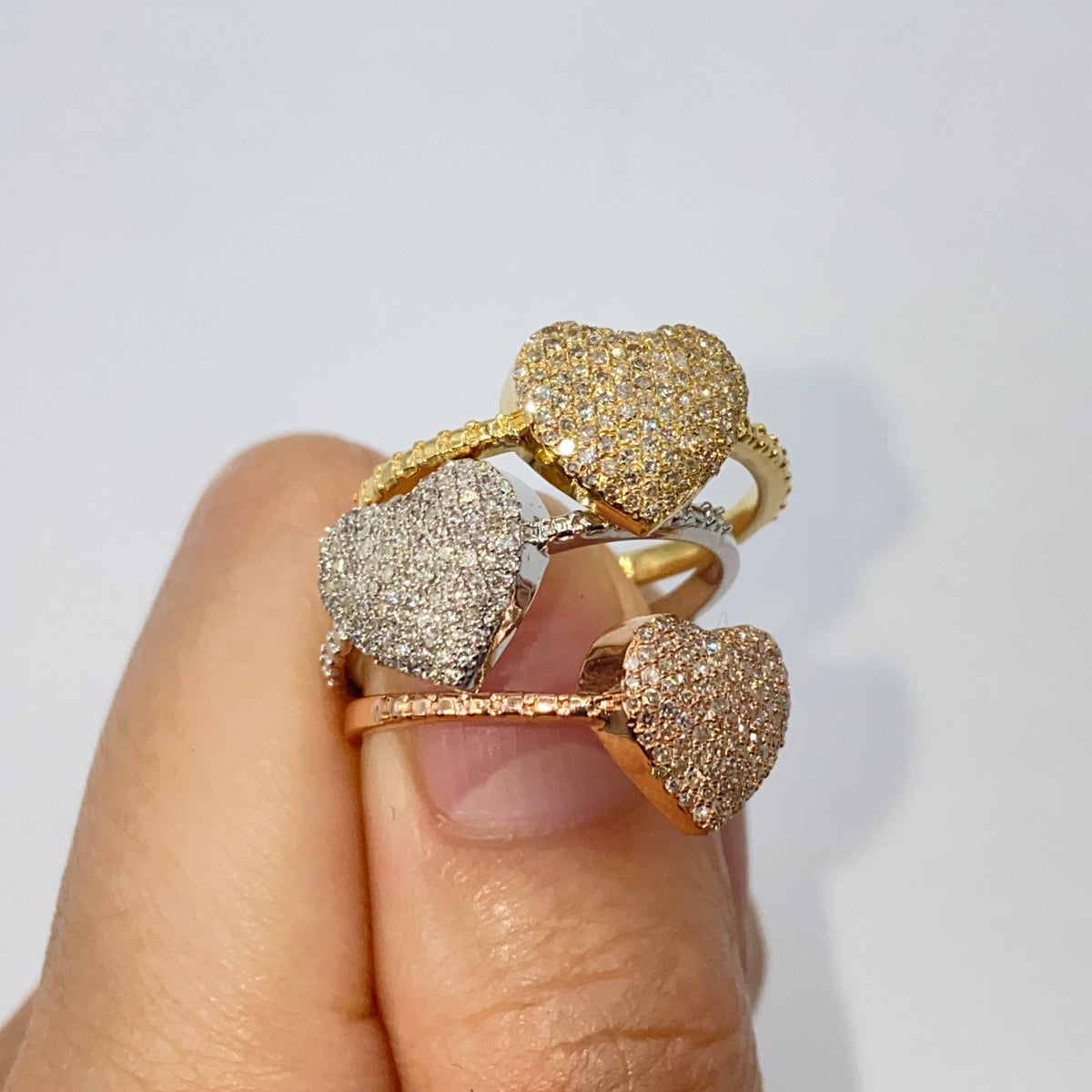14K Gold Pave Heart Diamond Engagement Ring - additional product view 4