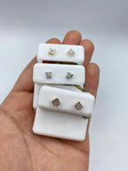 10K Gold Castle Flat Studded Diamond Earring - additional product view 3