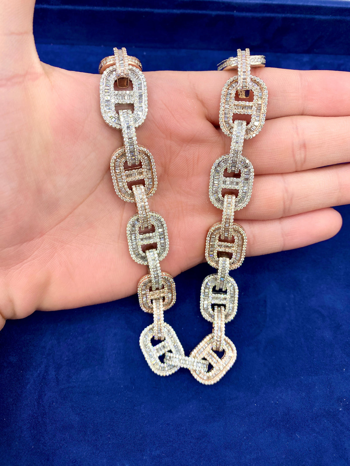 14K Gold Gucci Link Diamond Chain - additional product view 4