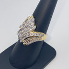 10K Gold Cluster Diamond Baguette Ring - additional product view 5