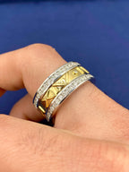 14K Gold Custom Roman Numeral Date Diamond Ring Band - additional product view 5