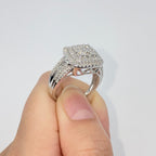 10K Gold Square Double Halo Diamond Ring - additional product view 5