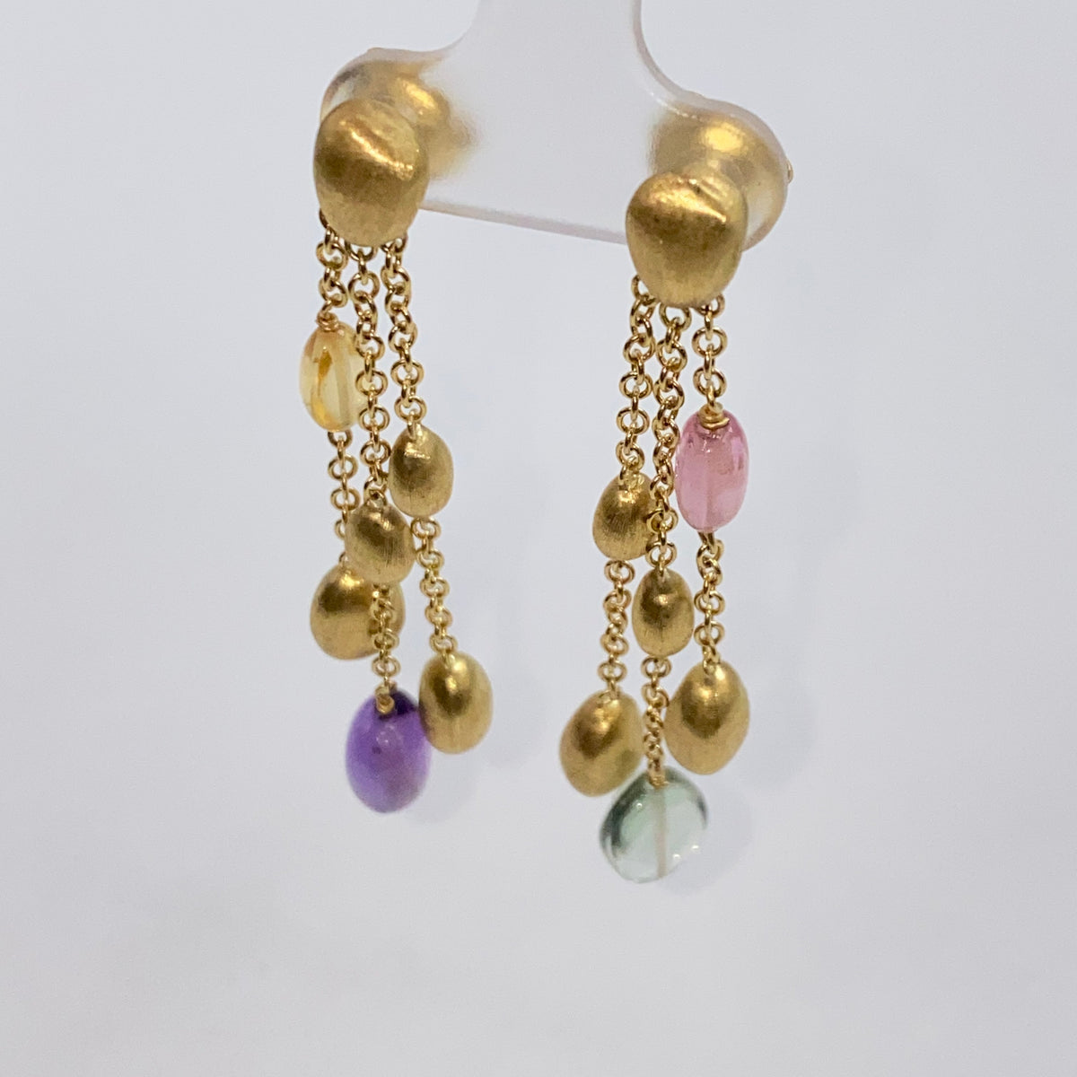 Vintage Margo Bicego Gold Confetti Tassel 18K Earrings - additional product view 3