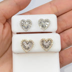 14K Gold Parisian Heart Diamond Baguette Earrings - additional product view 8