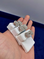 14K Gold Big Cluster Circle Diamond Earrings - additional product view 13