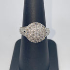 10K Gold Circle Large Stones Center Diamond Engagement Ring - additional product view 5