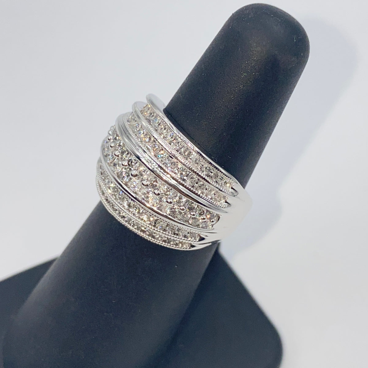 10K Gold Diamond Row Ring Band - additional product view 6