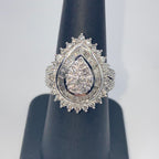 10K Gold Pear Diamond Baguette Jumbo Ring - additional product view 4