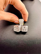 14K Gold Double Dice Diamond Pendant - additional product view 6