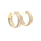 14K Gold Baguette Ladder in and Out Hoop Diamond Earrings - additional product view 16
