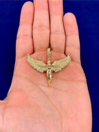 10K Gold Winged Angel Diamond Pendant - additional product view 2