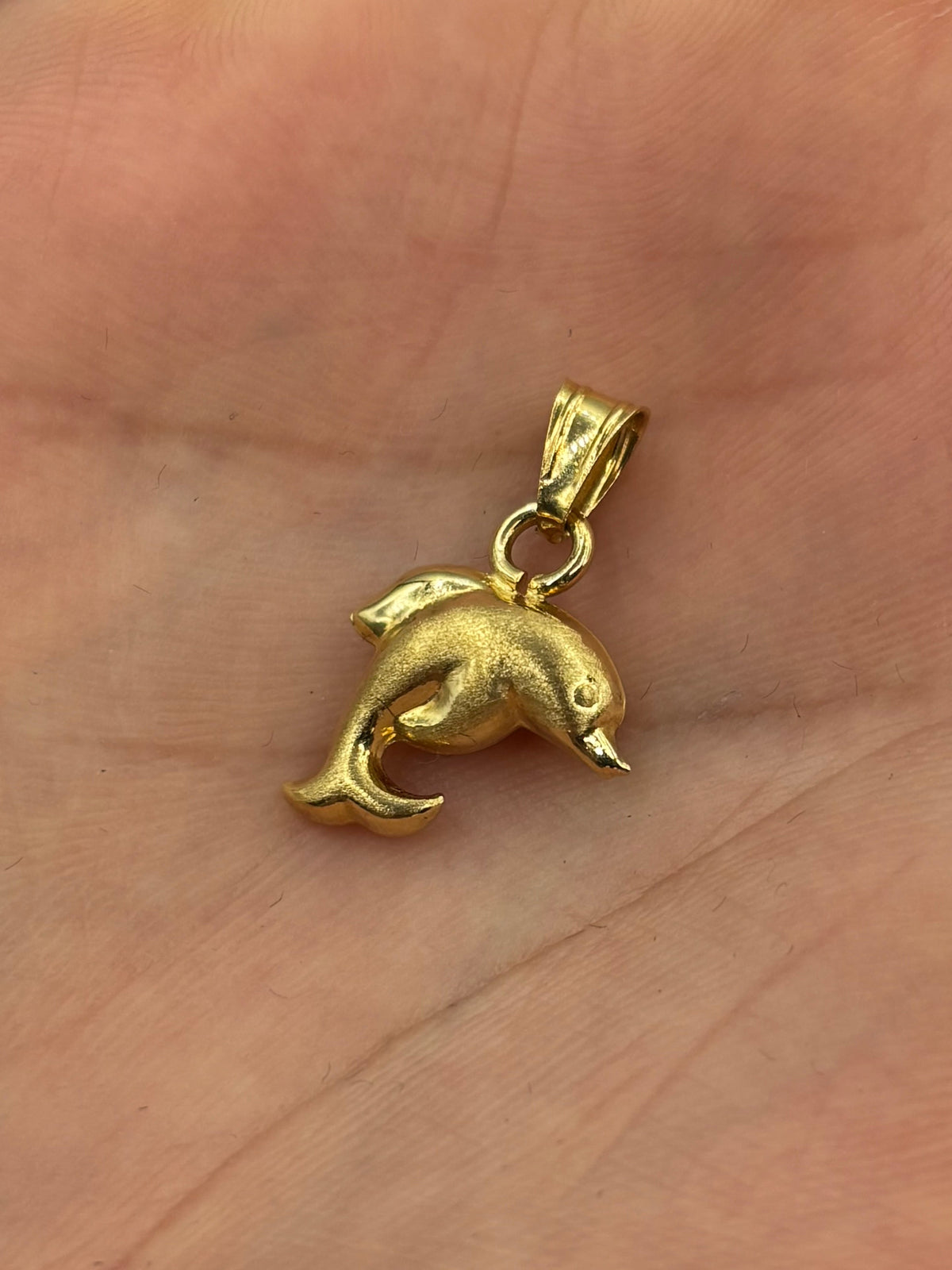 18K Gold Double-Sided Dolphin Pendant - additional product view 5